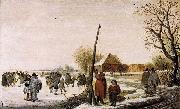 Barend Avercamp Landscape with Frozen River oil painting on canvas